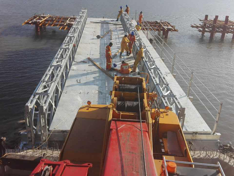 321-Type 24m two spans DS single lane with walkway galvanized bailey bridge in Tanzania