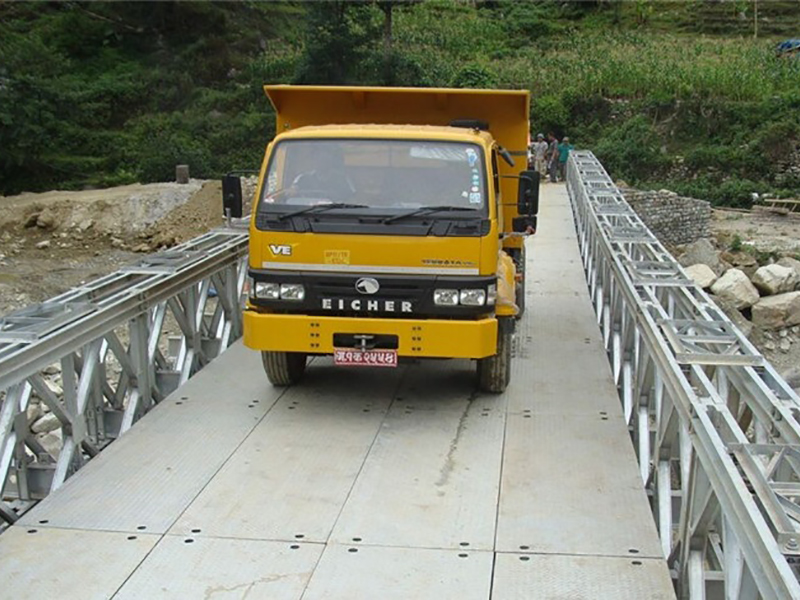 네팔의 321형 30m DSR 단일 차선 아연 도금 베일리 교량